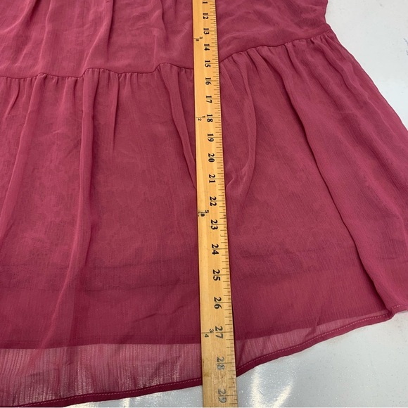 Torrid Blouse Top 2X Pink Tiered  Floral Embroidery Long Sheer Sleeve Fairy Boho - Picture 9 of 10